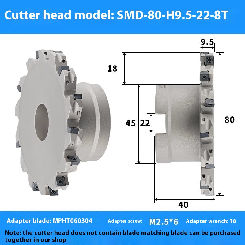 2079-CNC sleeve SMD side and face milling cutterhead CNC indexable chip SMC cutterhead T-slot grooving MPHT06 Shandong Denso Pricision Tools Co.,Ltd.